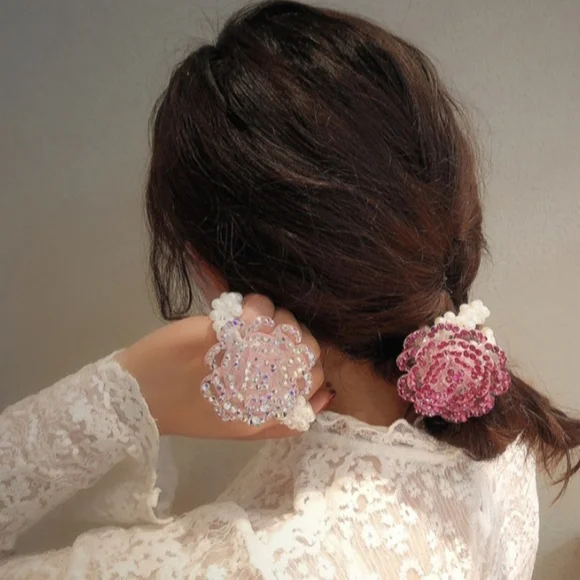 Jewelry | Crystal Embellished Floral Rose Stretchy Pearl  display picture 1